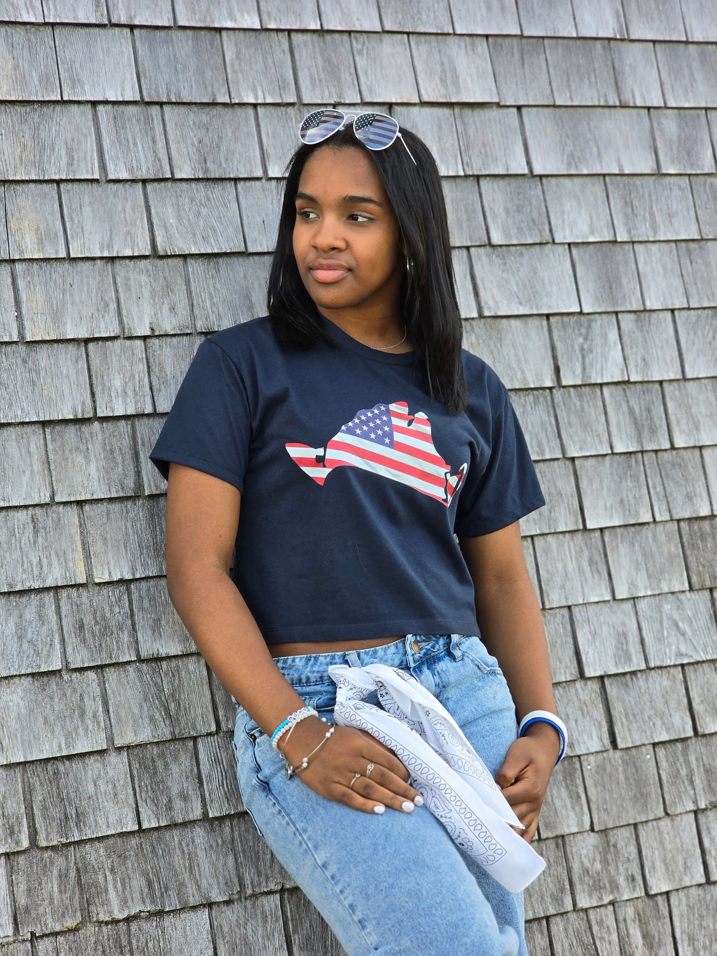 American Flag Crop Top