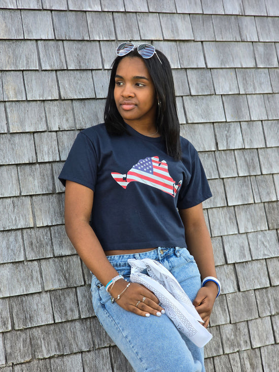 American Flag Crop Top