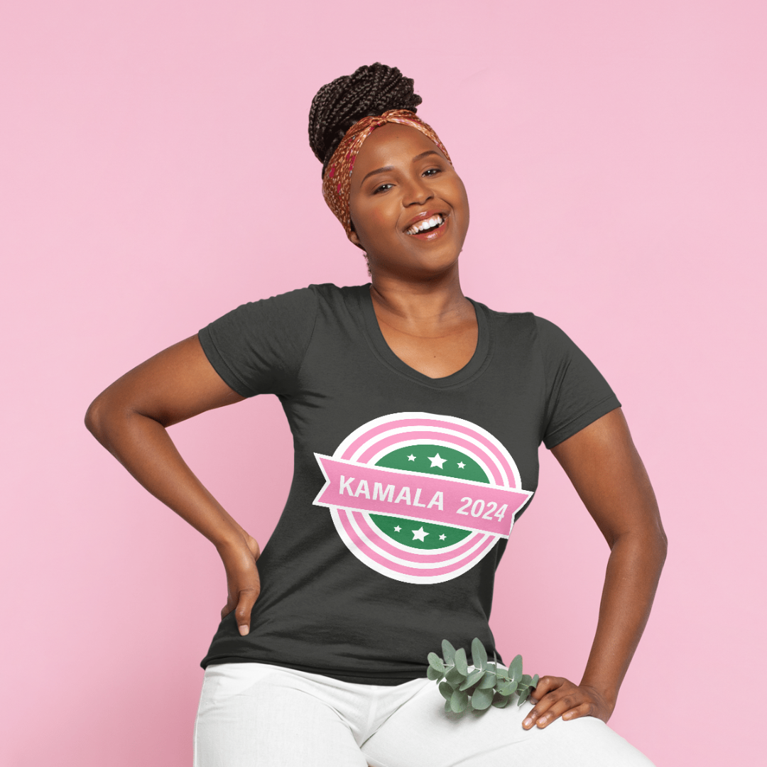 Kamala 2024 Tee (Pink and Green)