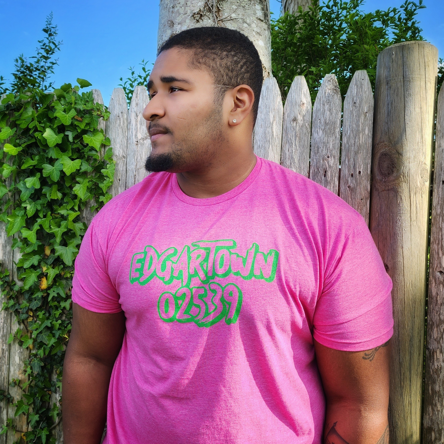 Load image into Gallery viewer, Edgartown Zip Code Tee (Pink and Green)
